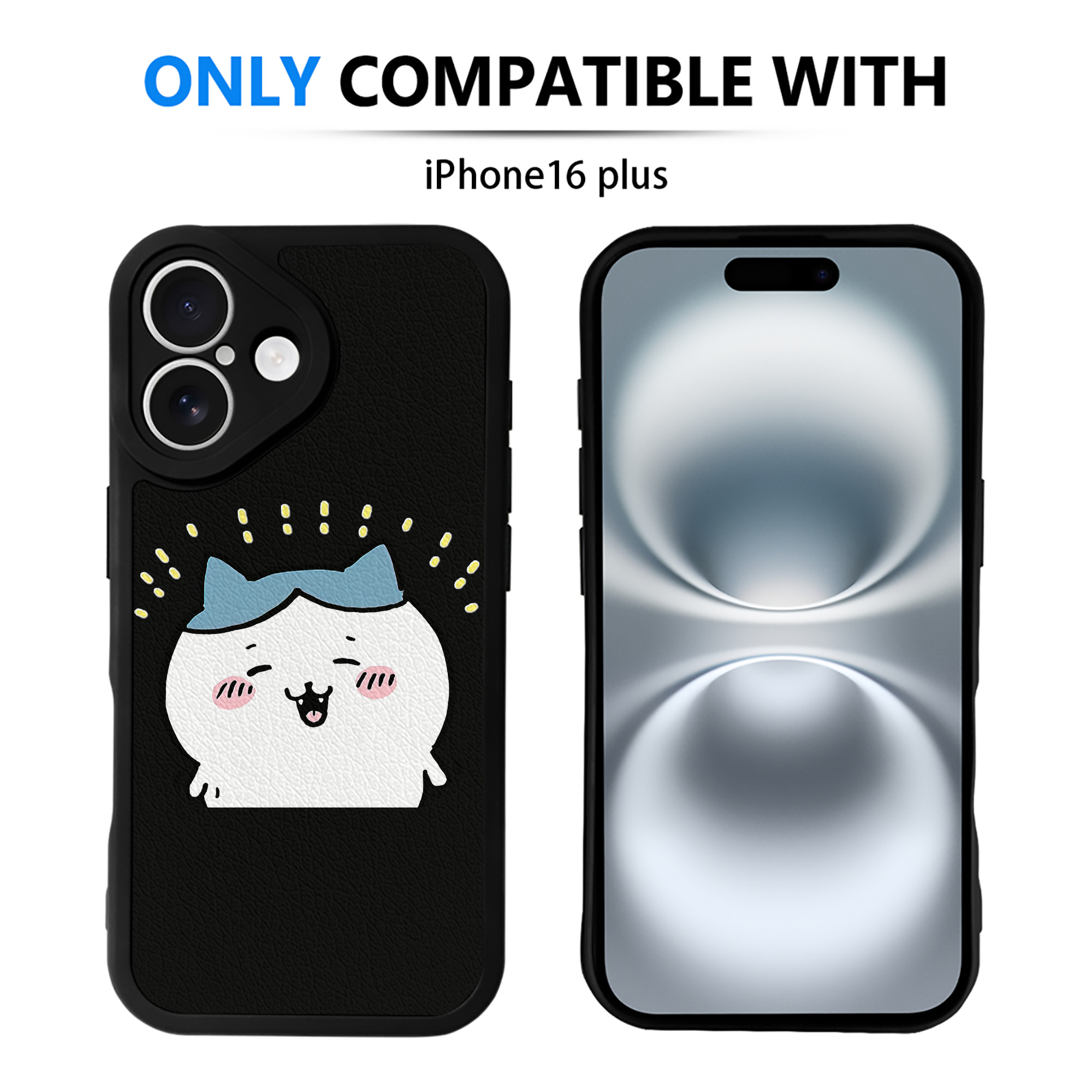 （画像用） ちいかわ ハチワレ Chii-kawa hachiware 【iPhone 16シリーズ対応】シリコンスマホケース（レザー調） 材質：シリコン